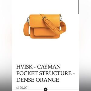 Hvisk CAYMAN POCKET TRACE Across Body Bag Gorgous Orange NWOT